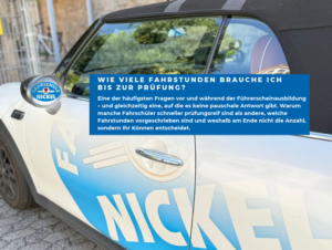 Wie viele Fahrstunden brauche ich bis zur Prüfung – Fahrschule Nickel Würzburg